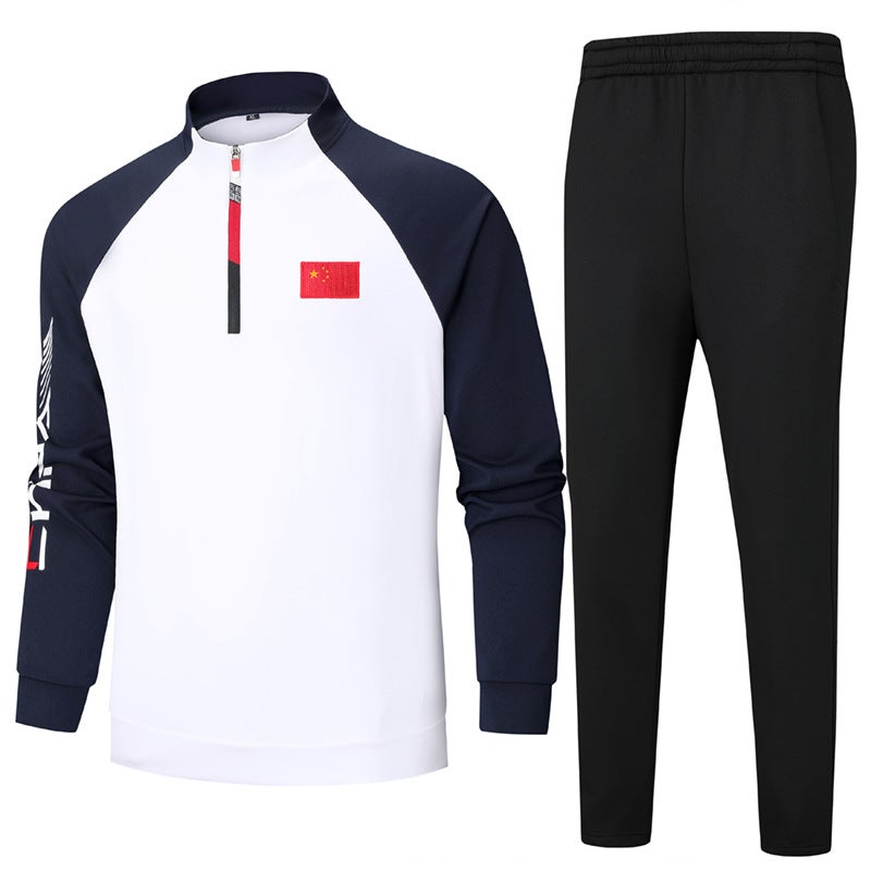 Sports Suits For Men And Women, Running Casual Couples, Parent-Child Sports Suits, Half-Cardigan Jackets And Trousers - Image 4